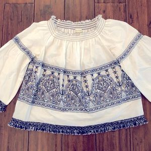 Max Studio embroidered cotton top